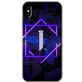 Apple iPhone X Dark Neon Yaprak I Harfi Baskılı Uyumlu Silikon Kılıf
