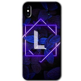 Apple iPhone X Dark Neon Yaprak L Harfi Baskılı Uyumlu Silikon Kılıf
