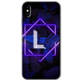 Apple iPhone X Dark Neon Yaprak L Harfi Baskılı Uyumlu Silikon Kılıf