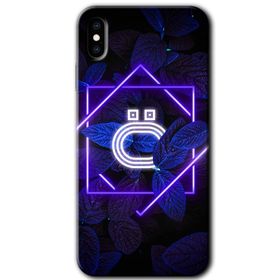 Apple iPhone X Dark Neon Yaprak Ö Harfi Baskılı Uyumlu Silikon Kılıf