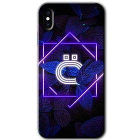 Apple iPhone X Dark Neon Yaprak Ö Harfi Baskılı Uyumlu Silikon Kılıf