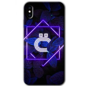 Apple iPhone X Dark Neon Yaprak Ö Harfi Baskılı Uyumlu Silikon Kılıf
