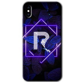 Apple iPhone X Dark Neon Yaprak R Harfi Baskılı Uyumlu Silikon Kılıf