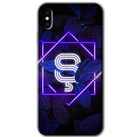 Apple iPhone X Dark Neon Yaprak Ş Harfi Baskılı Uyumlu Silikon Kılıf