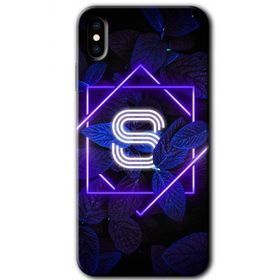 Apple iPhone X Dark Neon Yaprak Ş Harfi Baskılı Uyumlu Silikon Kılıf