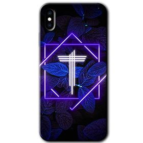 Apple iPhone X Dark Neon Yaprak T Harfi Baskılı Uyumlu Silikon Kılıf