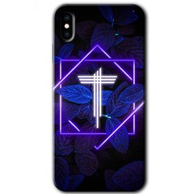 Apple iPhone X Dark Neon Yaprak T Harfi Baskılı Uyumlu Silikon Kılıf