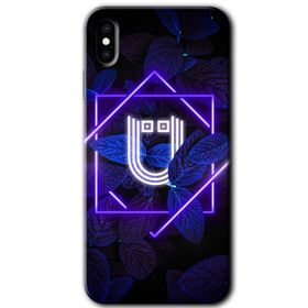 Apple iPhone X Dark Neon Yaprak Ü Harfi Baskılı Uyumlu Silikon Kılıf
