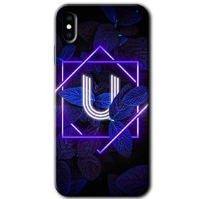 Apple iPhone X Dark Neon Yaprak Ü Harfi Baskılı Uyumlu Silikon Kılıf