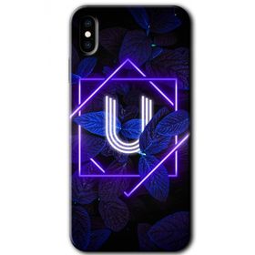 Apple iPhone X Dark Neon Yaprak Ü Harfi Baskılı Uyumlu Silikon Kılıf