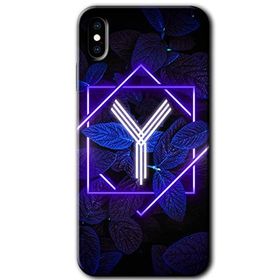 Apple iPhone X Dark Neon Yaprak Y Harfi Baskılı Uyumlu Silikon Kılıf