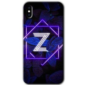 Apple iPhone X Dark Neon Yaprak Z Harfi Baskılı Uyumlu Silikon Kılıf