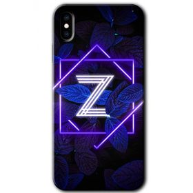 Apple iPhone X Dark Neon Yaprak Z Harfi Baskılı Uyumlu Silikon Kılıf
