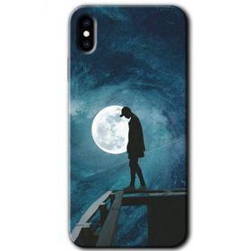Apple iPhone X Dolunay Yalnızlık Baskılı Uyumlu Silikon Kılıf