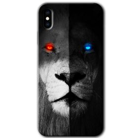 Apple iPhone X Fire and Ice Lion Baskılı Uyumlu Silikon Kılıf