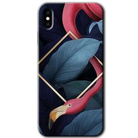 Apple iPhone X Flamingo Yaprak Baskılı Uyumlu Silikon Kılıf