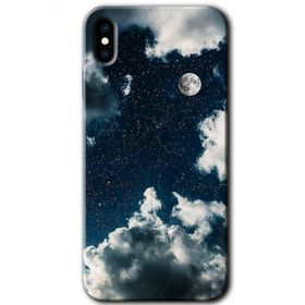 Apple iPhone X Gece Gökyüzü Baskılı Uyumlu Silikon Kılıf