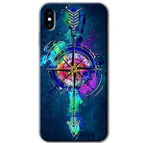 Apple iPhone X Gizemli Pusula Baskılı Uyumlu Silikon Kılıf