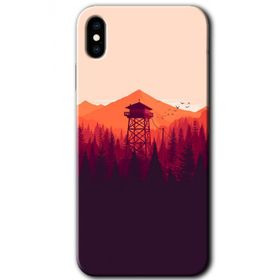 Apple iPhone X Gözlem Kulesi Baskılı Uyumlu Silikon Kılıf