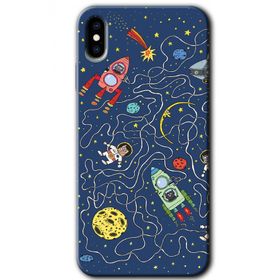 Apple iPhone X Kedi Galaksi Baskılı Uyumlu Silikon Kılıf