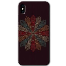 Apple iPhone X Mandala Flower Wal Baskılı Uyumlu Silikon Kılıf