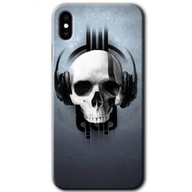 Apple iPhone X Müzik Kurukafa Baskılı Uyumlu Silikon Kılıf