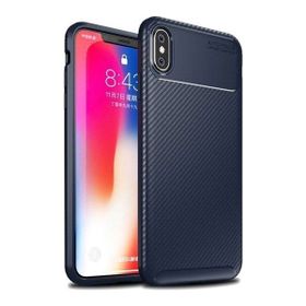 Apple Iphone X Negro Karbon-Lacivert Silikon Kılıf