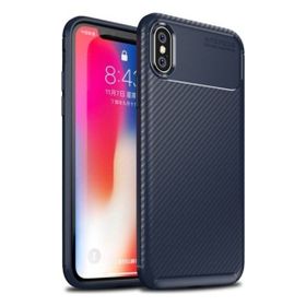 Apple Iphone X Negro Karbon-Lacivert Silikon Kılıf