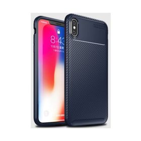 Apple Iphone X Negro Karbon-Lacivert Silikon Kılıf