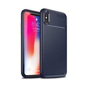 Apple Iphone X Negro Karbon-Lacivert Silikon Kılıf