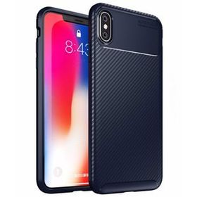 Apple Iphone X Negro Karbon-Lacivert Silikon Kılıf