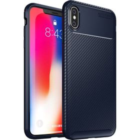 Apple Iphone X Negro Karbon-Lacivert Silikon Kılıf