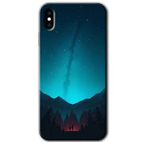 Apple iPhone X Night Fores Mount Baskılı Uyumlu Silikon Kılıf