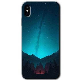 Apple iPhone X Night Fores Mount Baskılı Uyumlu Silikon Kılıf