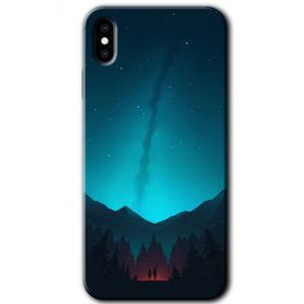 Apple iPhone X Night Fores Mount Baskılı Uyumlu Silikon Kılıf