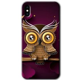 Apple iPhone X Owl Bird Branch Baskılı Uyumlu Silikon Kılıf