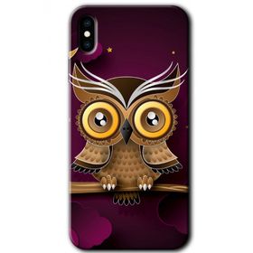 Apple iPhone X Owl Bird Branch Baskılı Uyumlu Silikon Kılıf
