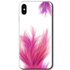 Apple iPhone X Pembe Tüy Baskılı Uyumlu Silikon Kılıf