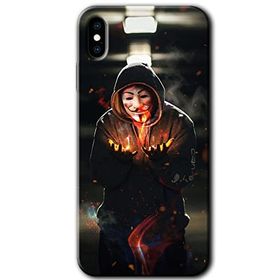 Apple iPhone X V for Fire Baskılı Uyumlu Silikon Kılıf