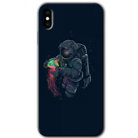 Apple iPhone XS Astronot Kıyafeti Baskılı Uyumlu Silikon Kılıf