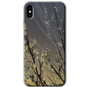 Apple iPhone XS Branches Flowers Baskılı Uyumlu Silikon Kılıf