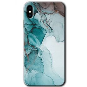 Apple iPhone XS Buzul Mermer Baskılı Uyumlu Silikon Kılıf