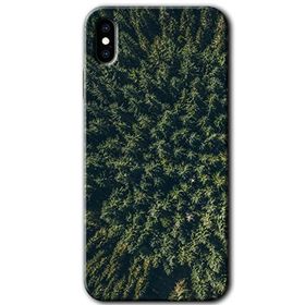 Apple iPhone XS Çam Ağacı Ormanı Baskılı Uyumlu Silikon Kılıf