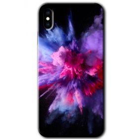Apple iPhone XS Color Splash Purple Baskılı Uyumlu Silikon Kılıf
