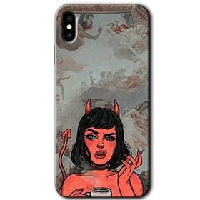 Apple iPhone XS Devil Girl Baskılı Uyumlu Silikon Kılıf