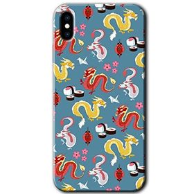 Apple iPhone XS Funky Dragon Baskılı Uyumlu Silikon Kılıf