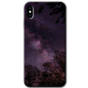 Apple iPhone XS Gece Galaksi Baskılı Uyumlu Silikon Kılıf