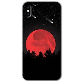 Apple iPhone XS Kanlı Ay Baskılı Uyumlu Silikon Kılıf