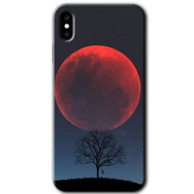 Apple iPhone XS Kanlı Ay Baskılı Uyumlu Silikon Kılıf