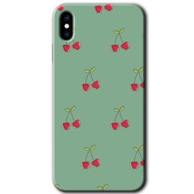 Apple iPhone XS Kiraz Berry Baskılı Uyumlu Silikon Kılıf